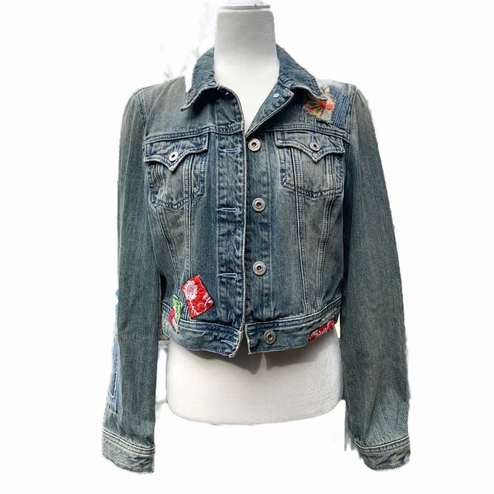 Miss Me Cropped Denim Jacket Girls Large